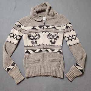 TNA Aritzia Sea to Sky Zip Front Wool Cardigan Sweater Sz Med